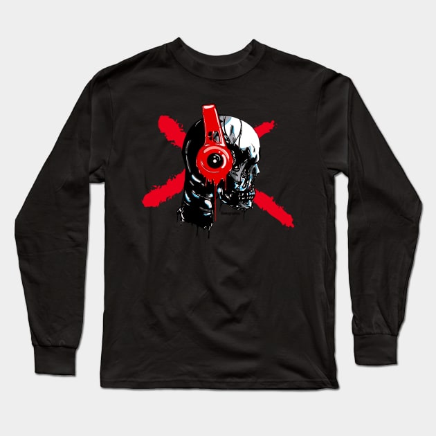 Skull X Long Sleeve T-Shirt by Antsgraphics